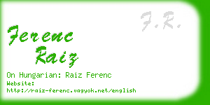 ferenc raiz business card